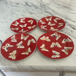 Rare Gibson “Crimson Flight” Dessert Plates